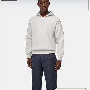 BOGGI Milano Cotton Blend Hoodie Sweatshirt Chest Logo Sweater Sz L